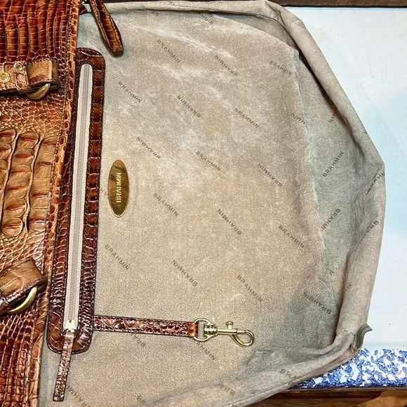 Brahmin vintage Medium Asher Melbourne Croc Embossed Leather tote